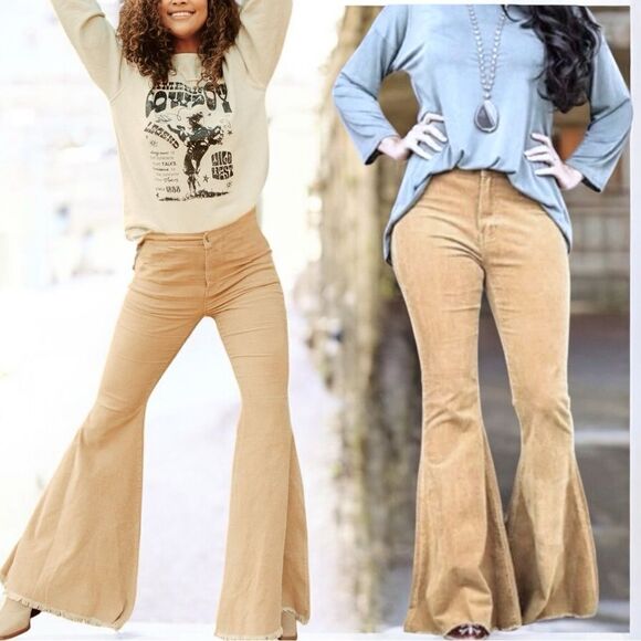 L&B Denim - Corduroy Flare Pants | Stretch Boutique Fit | Mocha | Lucky & Blessed | NWT